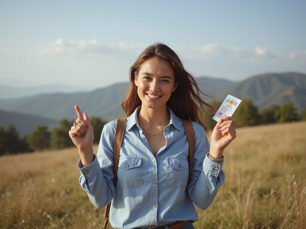 Person winning the Cundinamarca lottery with Colombian elements