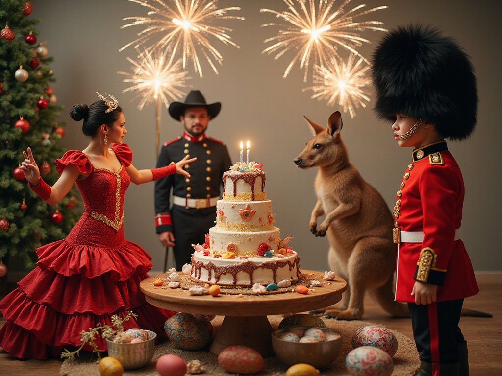 Festive representation of qué se celebra hoy worldwide.