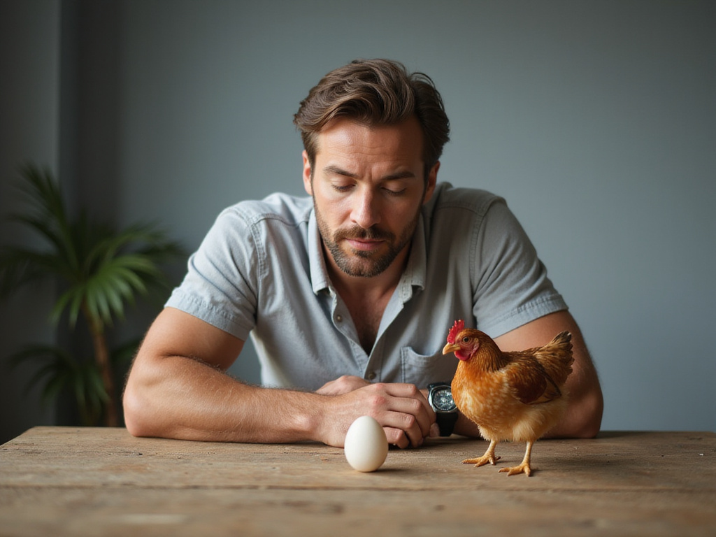 Individual solving qué fue primero el huevo o la gallina puzzle