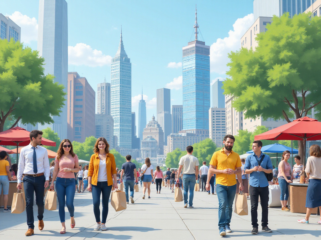 Imagen representando qué es la democracia en un escenario urbano moderno