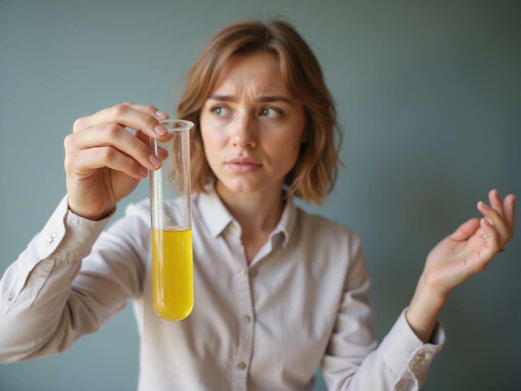 Person holding test tube pertains to dangerous urea levels