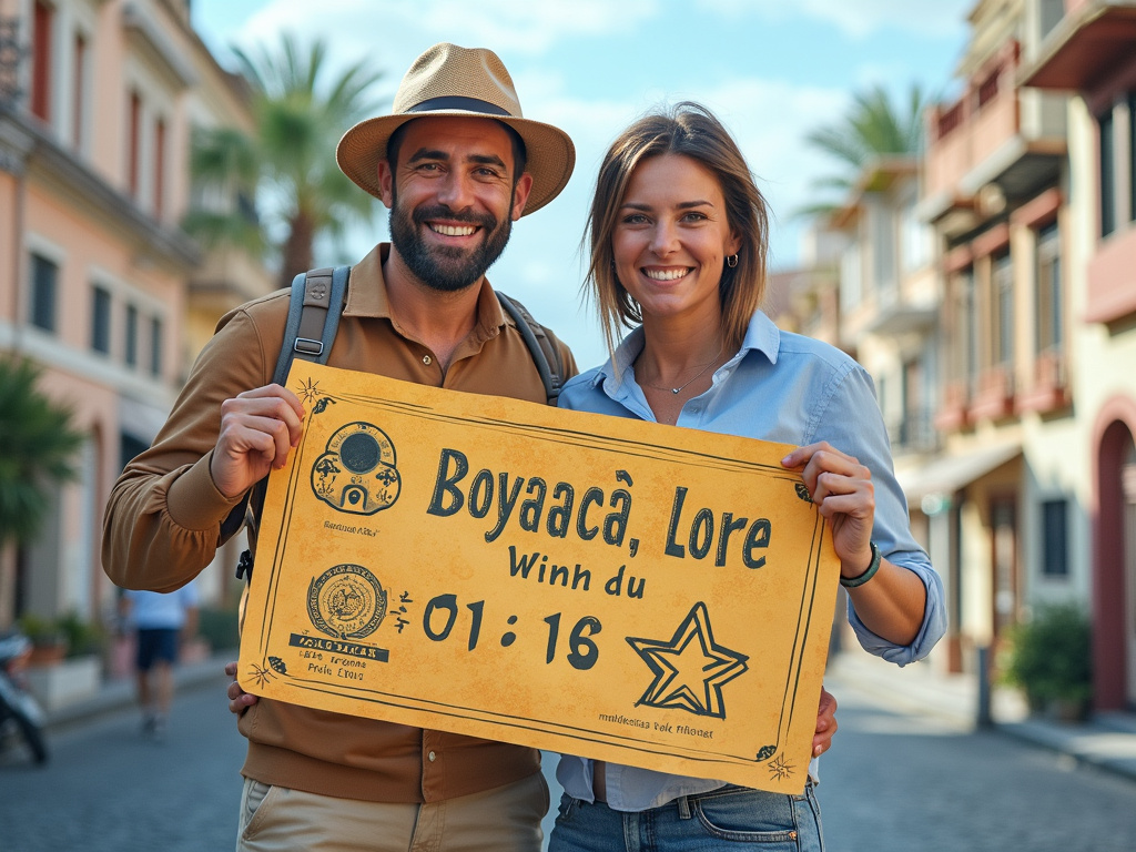 Winning lottery ticket and Boyacá landmark for Spanish Q&A site