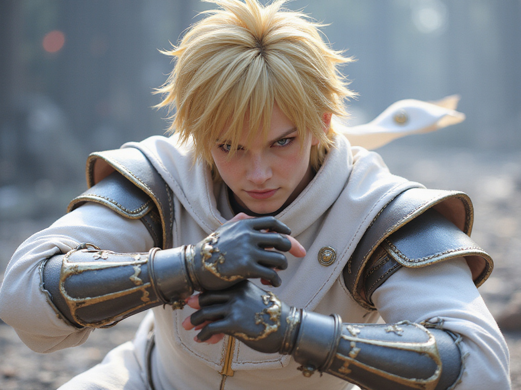 Ky Kiske styled character in Guilty Gear Strive game setting