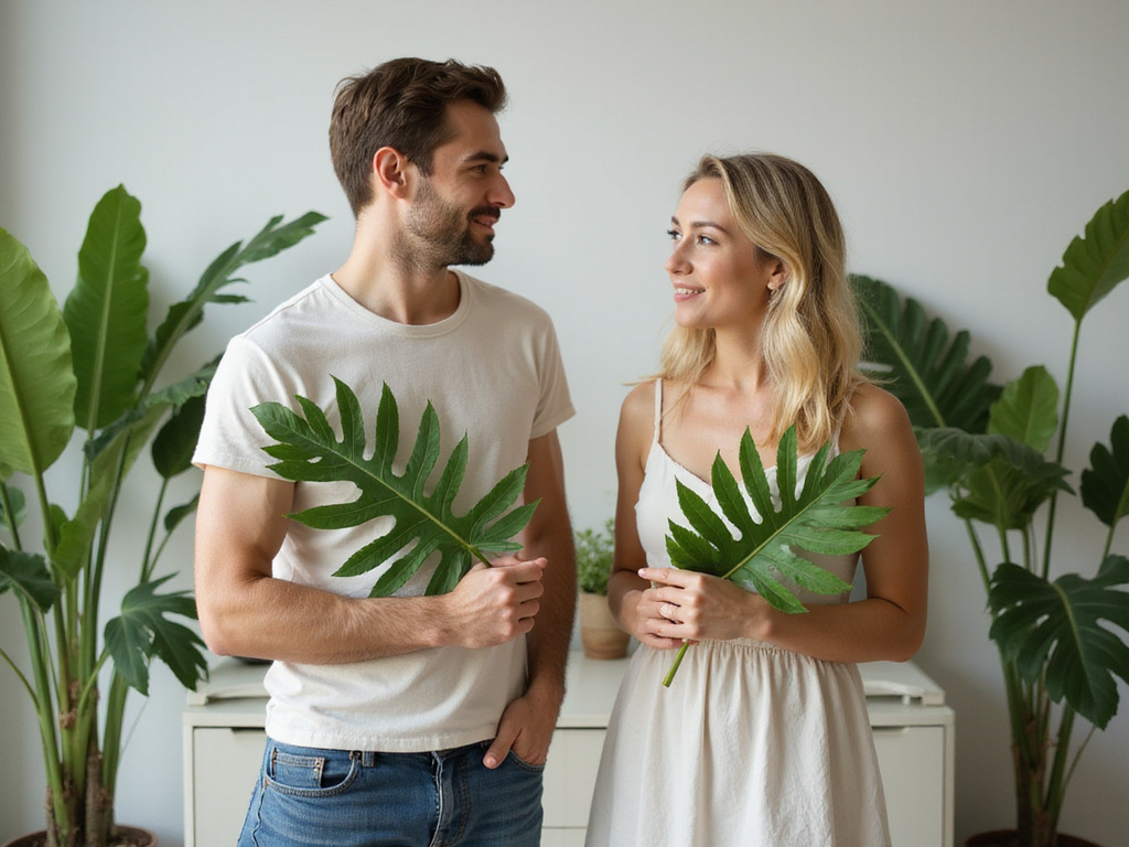 Man and woman discussing health benefits of moringa leaves