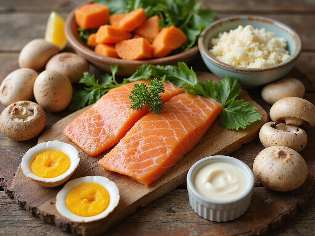 Alimentos coloridos y saludables que contienen vitamina D