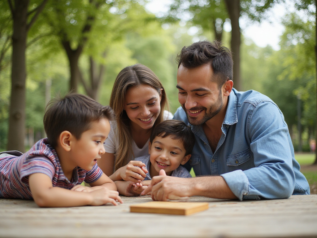 Familia hispana celebrando juntos el día del padre