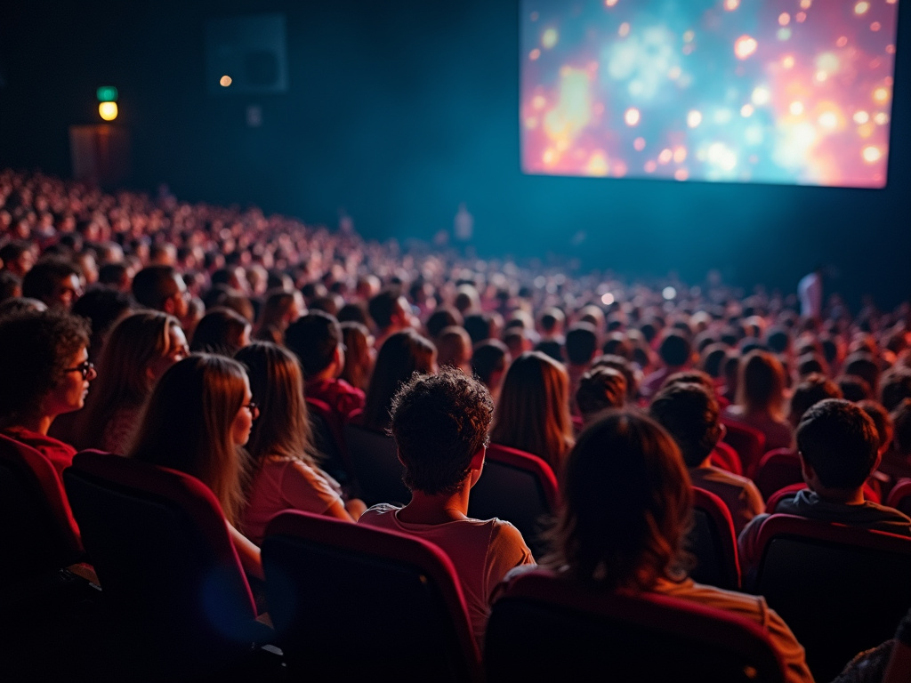 Vibrant cinema atmosphere showing qué películas hay en el cine.